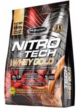 MuscleTech Nitrotech 100% Whey Gold, 8 lbs (3.63 kg) Double Rich Chocolate